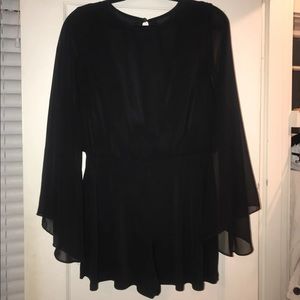 Top shop black long sleeve romper